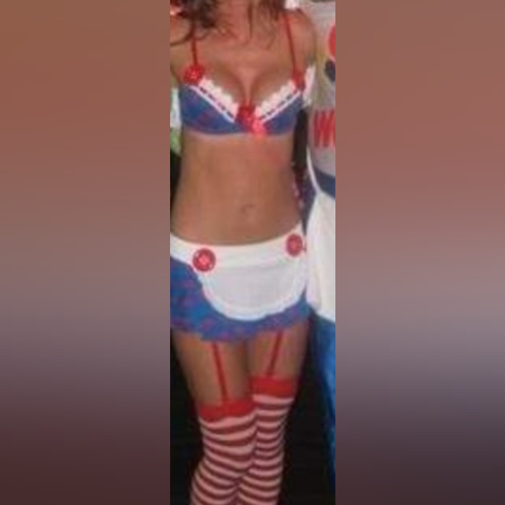Leg Avenue Red, White & Blue Striped Maid Costume